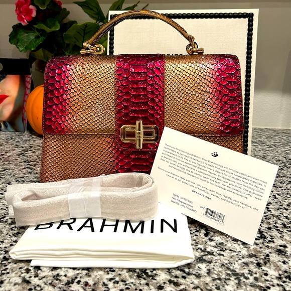 Brahmin Hallie Pomegranate Harkness - Picture 5 of 11